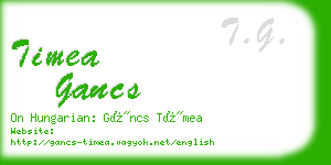 timea gancs business card